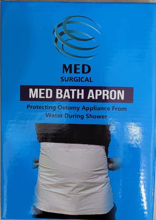 Med 17503 60 mm One-piece Drainable transparent ostomy bag (Pack Of 10)+One Bath Apron