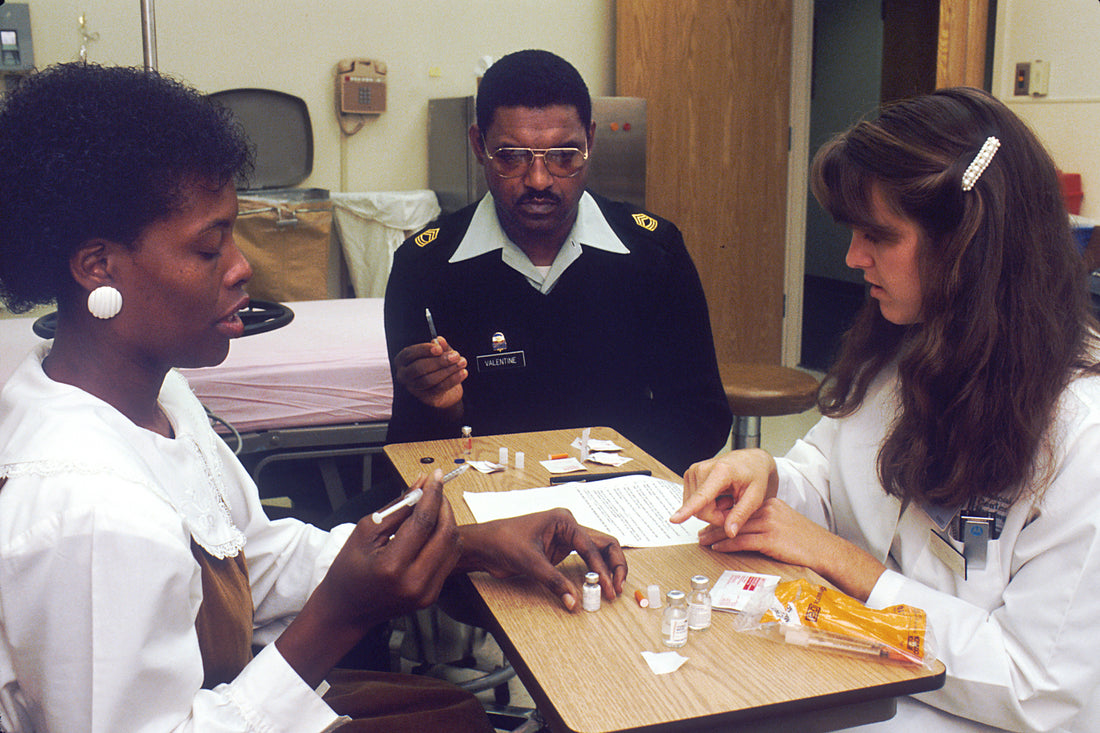 Nurse providing patient education and support