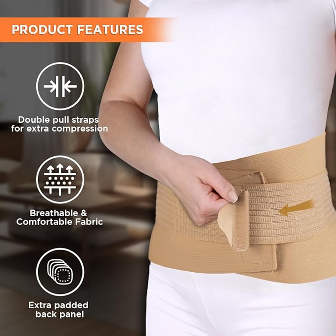 vissco Sacro Lumbar Belt (Mild Support), Back Support for the Lumbar Spine, Pain Solution for Back and Abdomen - Small (Beige)