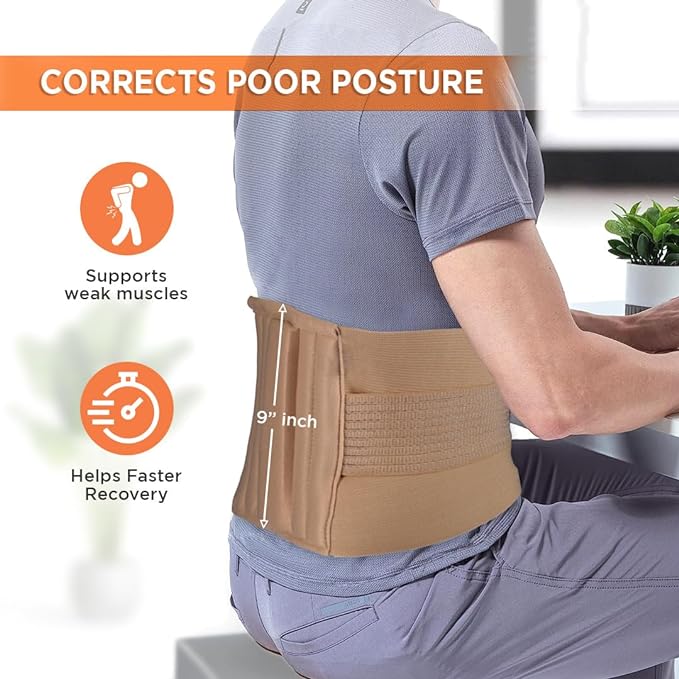 vissco Sacro Lumbar Belt (Mild Support), Back Support for the Lumbar Spine, Pain Solution for Back and Abdomen - Small (Beige)