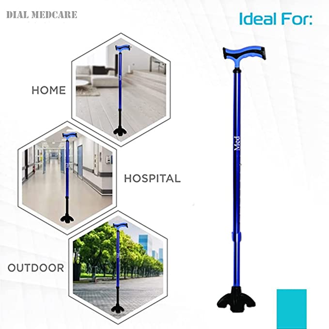 Med T shape Aluminum stick with big shoe Walking Stick