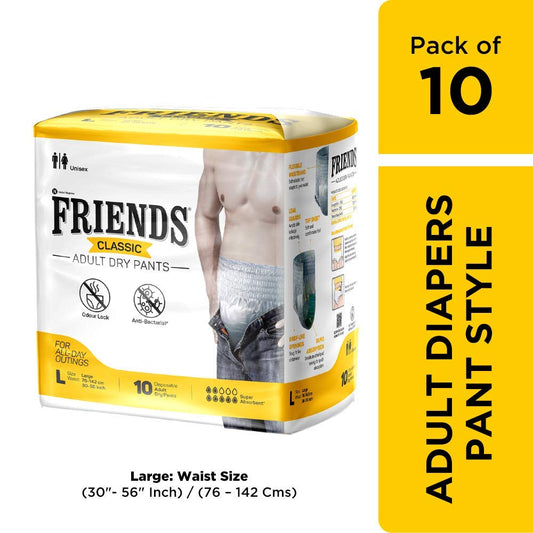 Friends Classic Adult Dry Pants Large, 10 Count