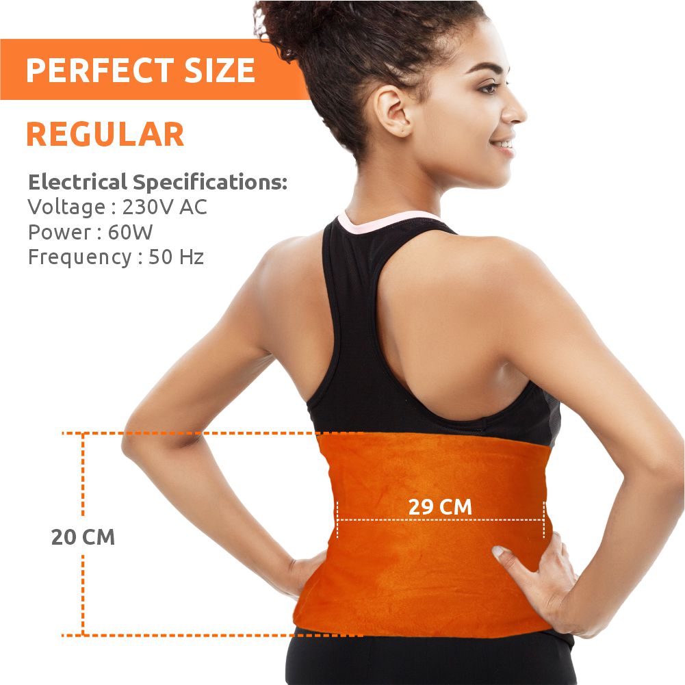 VISSCO Orthopaedic Heating Belt | Provides Heat Therapy to Soothe Sore Muscles | Decreases Joint Stiffness & Relieves Pain (Orange) Regular