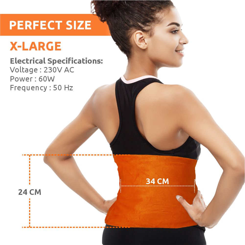 Vissco Orthopaedic Heating Belt | Provides Heat Therapy to Soothe Sore Muscles | Decreases Joint Stiffness & Relieves Pain (Orange) XL