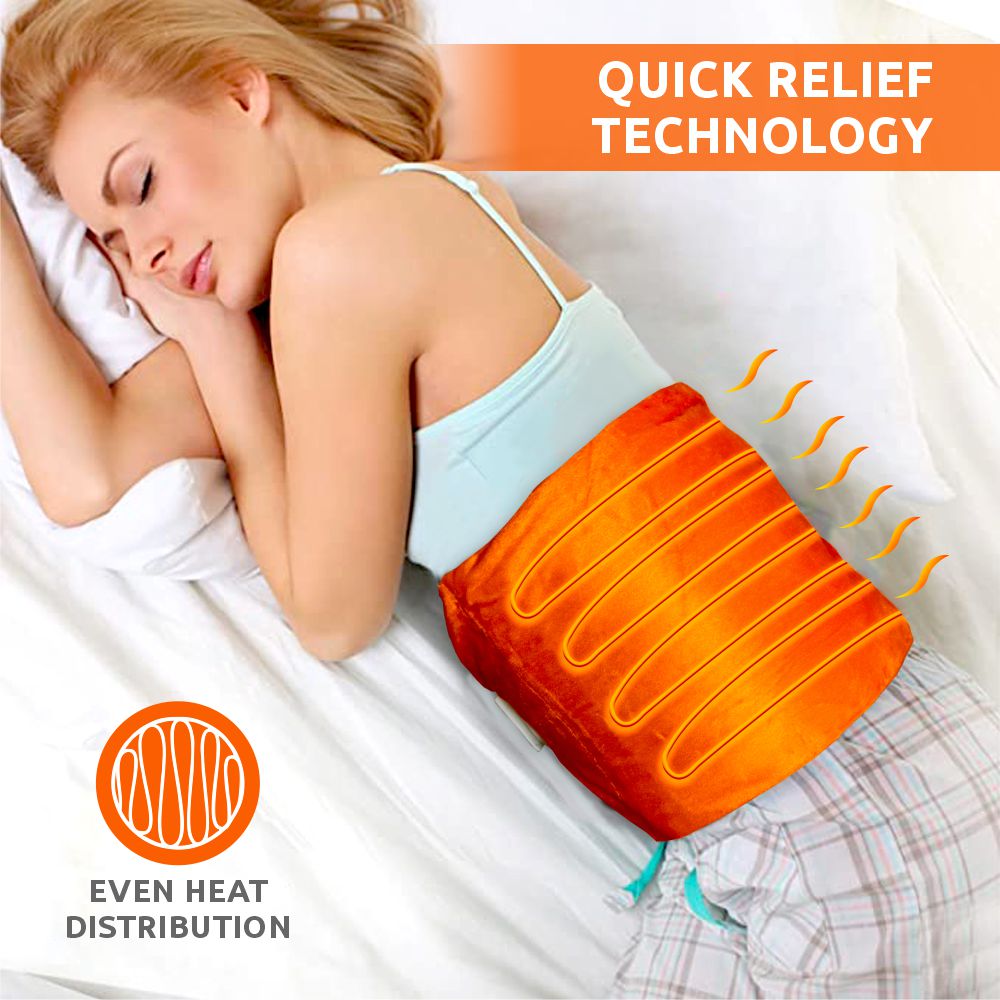 VISSCO Orthopaedic Heating Belt | Provides Heat Therapy to Soothe Sore Muscles | Decreases Joint Stiffness & Relieves Pain (Orange) Regular